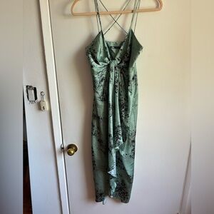 Tropical flowy silk dress